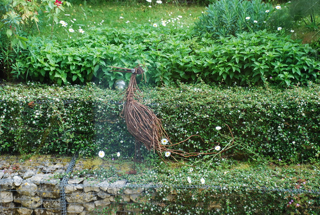 heron au jardin